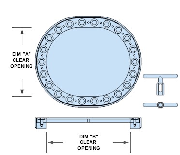 Manhole, full flush, watertight and oil tight