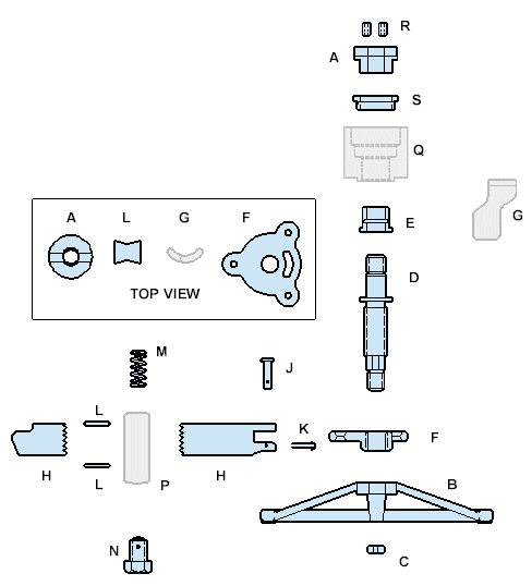 Flush scuttle dog parts