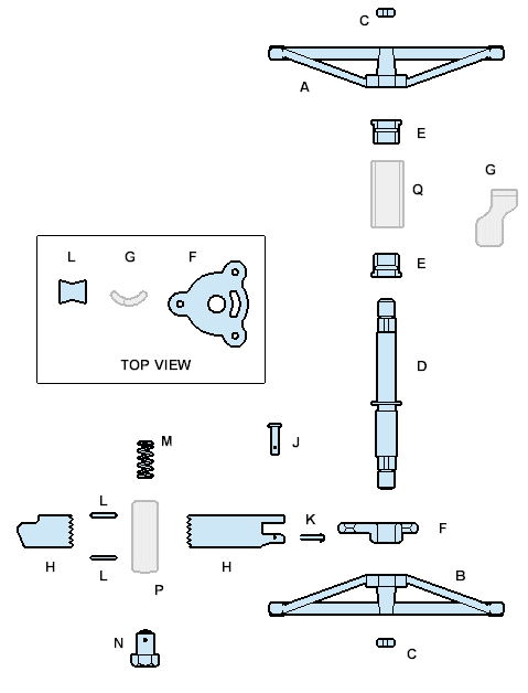 Raised scuttle dogging parts